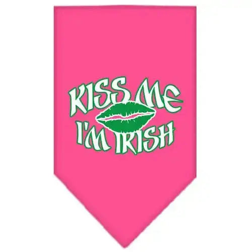 Kiss-Me-I_m-Irish-Screen-Print-Bandana-Bright-Pink-Small-GreatEagleInc-319094452