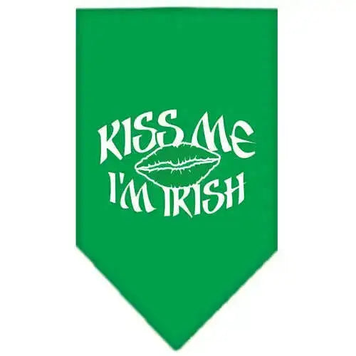Kiss-Me-I_m-Irish-Screen-Print-Bandana-Emerald-Green-Large-GreatEagleInc-319095199
