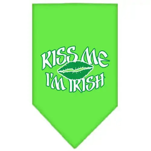 Kiss-Me-I_m-Irish-Screen-Print-Bandana-Lime-Green-Large-GreatEagleInc-318537696