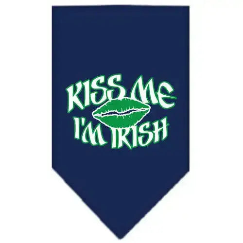 Kiss-Me-I_m-Irish-Screen-Print-Bandana-Navy-Blue-Large-GreatEagleInc-319094972
