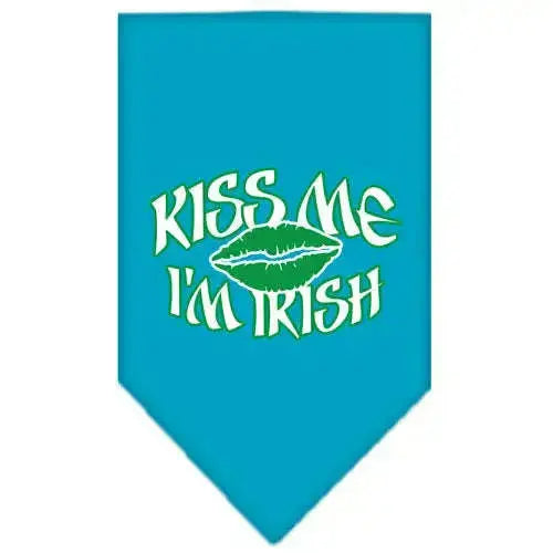 Kiss-Me-I_m-Irish-Screen-Print-Bandana-Turquoise-Large-GreatEagleInc-319094615