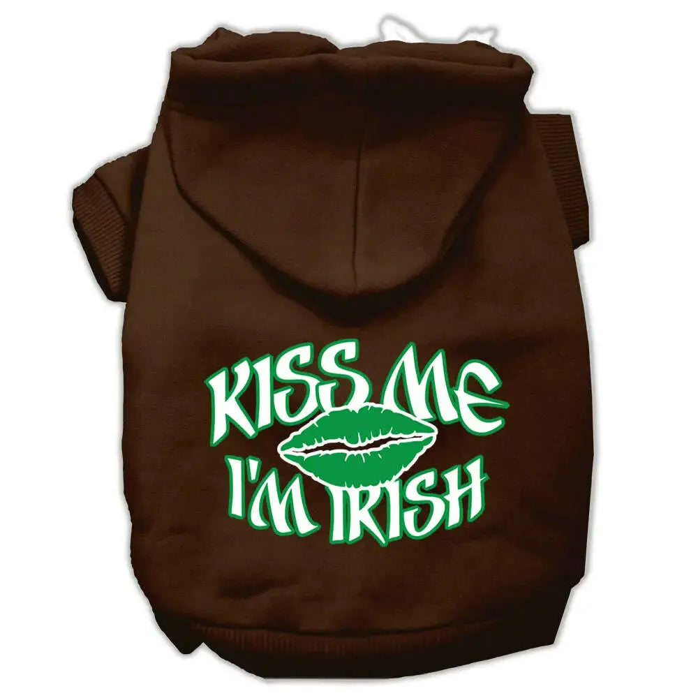 Kiss-Me-I_m-Irish-Screen-Print-Pet-Hoodies-Brown-Size-Xxl-GreatEagleInc-319688561