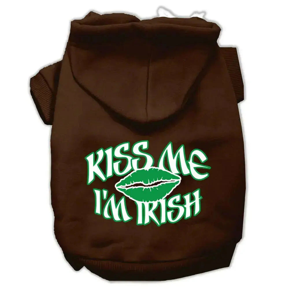 Kiss-Me-I_m-Irish-Screen-Print-Pet-Hoodies-Brown-Size-Xxl-GreatEagleInc-319688561