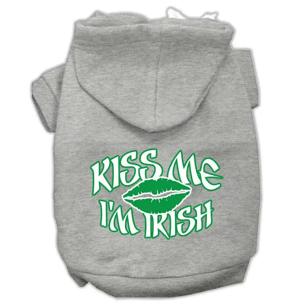 Kiss-Me-I_m-Irish-Screen-Print-Pet-Hoodies-Grey-Size-Xl-GreatEagleInc-319690284