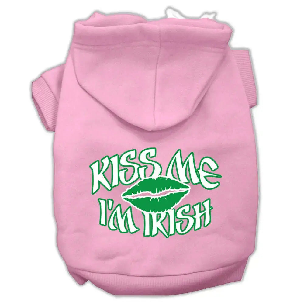 Kiss-Me-I_m-Irish-Screen-Print-Pet-Hoodies-Light-Pink-Size-Sm-GreatEagleInc-319690691