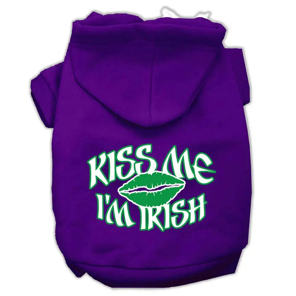 Kiss-Me-I_m-Irish-Screen-Print-Pet-Hoodies-Purple-Size-Sm-GreatEagleInc-319690523