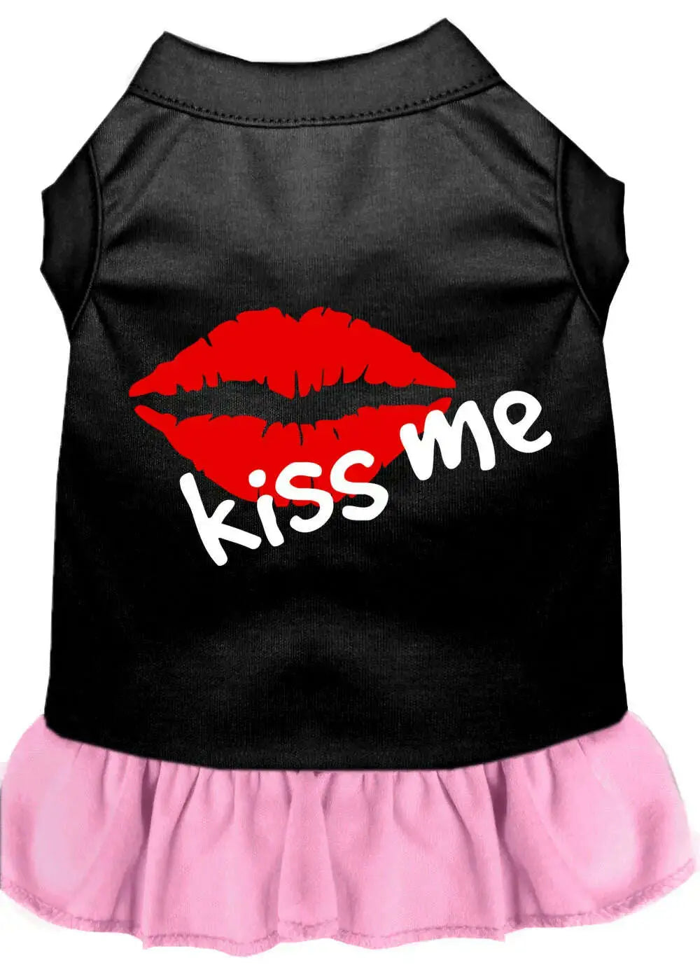Kiss-Me-Screen-Print-Dog-Dress-Black-With-Light-Pink-Xxl-GreatEagleInc-319248886