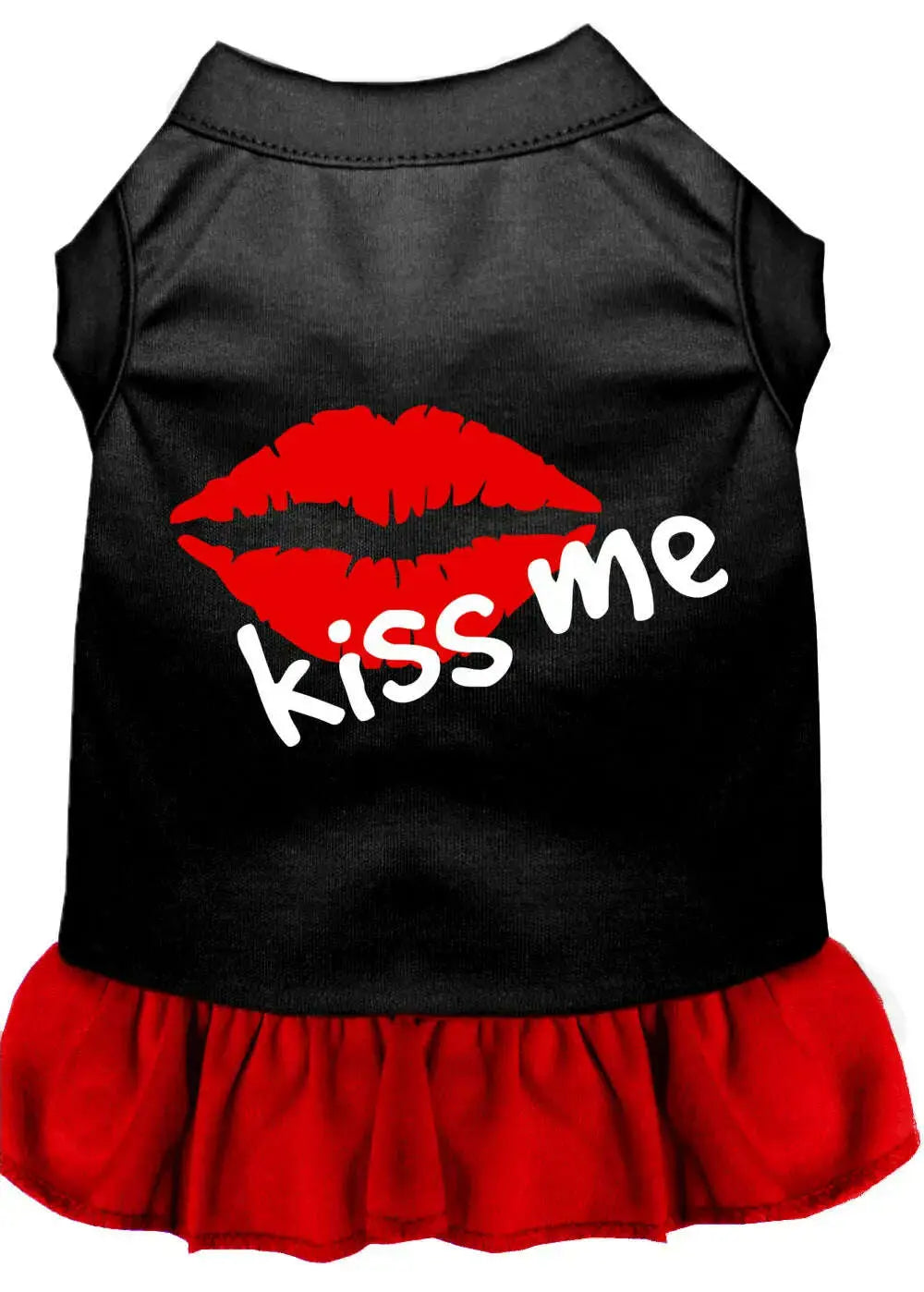 Kiss-Me-Screen-Print-Dog-Dress-Black-With-Red-Sm-GreatEagleInc-319250736