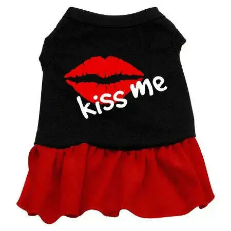 Kiss-Me-Screen-Print-Dog-Dress-Black-With-Red-Xl-GreatEagleInc-319250226