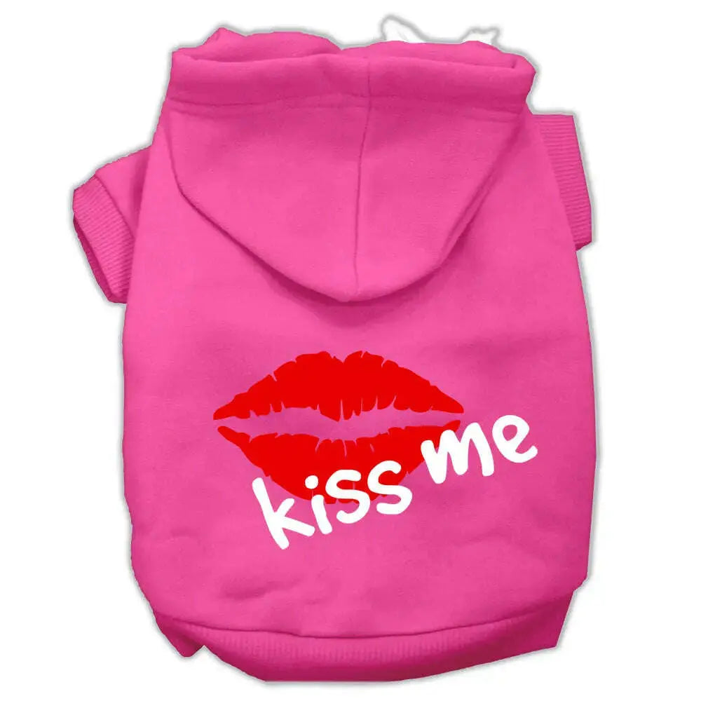 Kiss-Me-Screen-Print-Pet-Hoodies-Bright-Pink-Size-Xs-GreatEagleInc-319702551