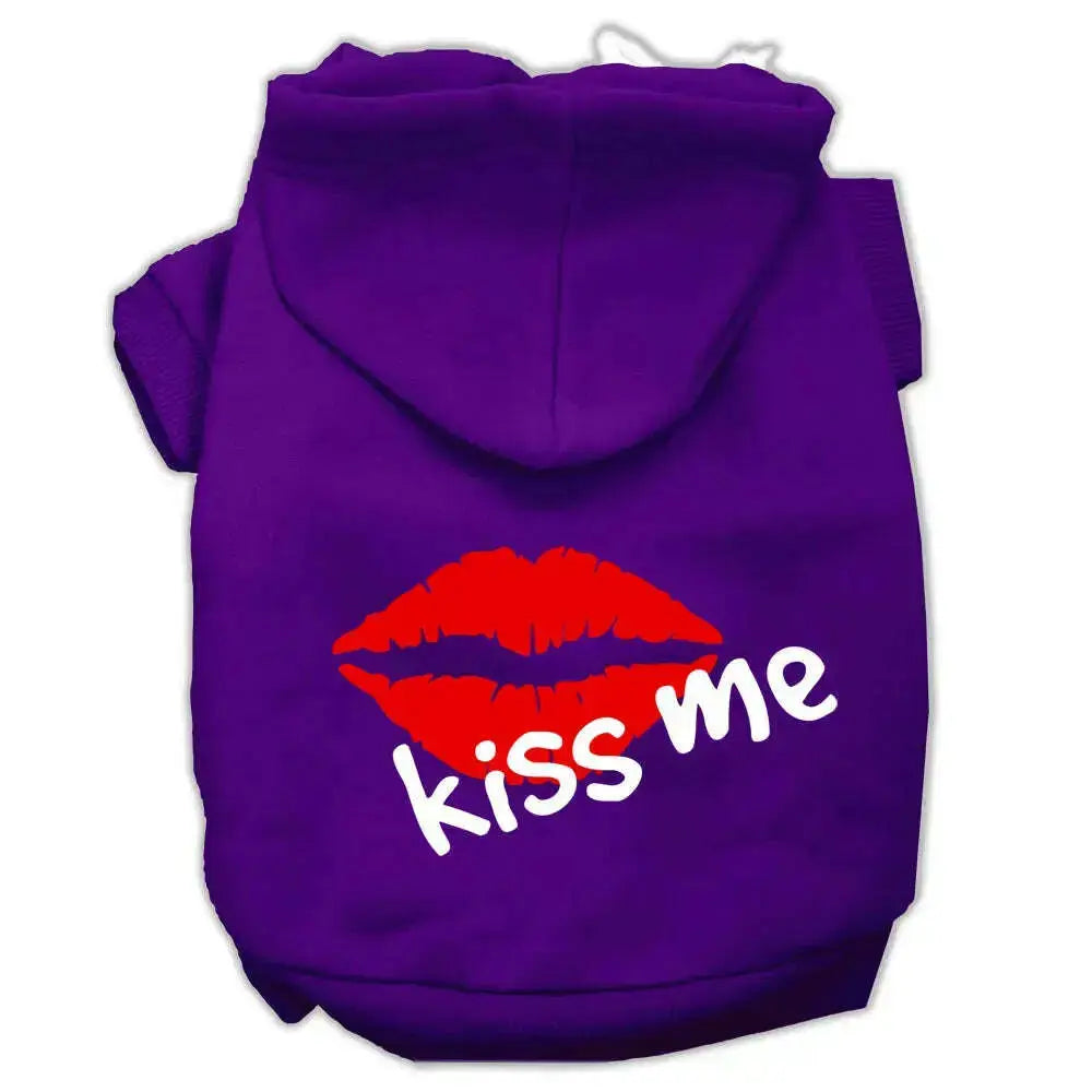 Kiss-Me-Screen-Print-Pet-Hoodies-Purple-Size-Xl-GreatEagleInc-318633214