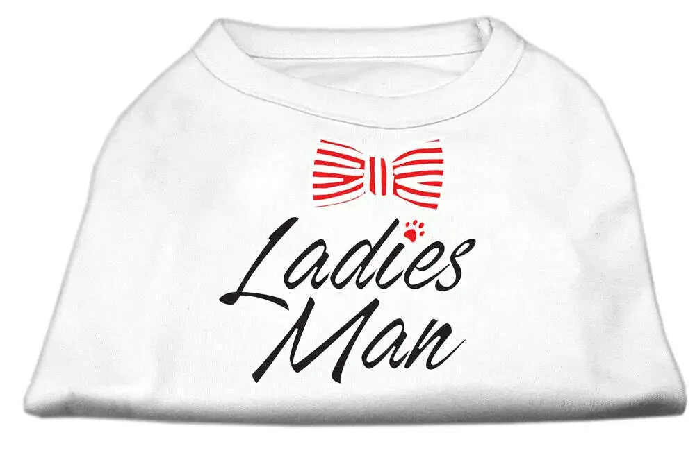 Ladies-Man-Screen-Print-Dog-Shirt-White-Med-GreatEagleInc-334274296