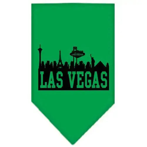 Las-Vegas-Skyline-Screen-Print-Bandana-Emerald-Green-Small-GreatEagleInc-319145092