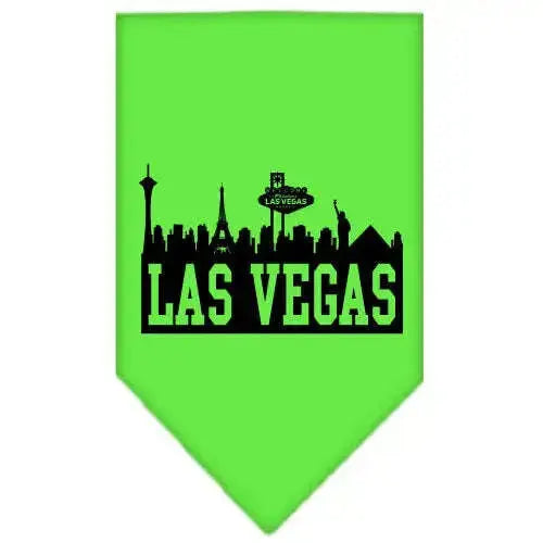 Las-Vegas-Skyline-Screen-Print-Bandana-Lime-Green-Small-GreatEagleInc-319144893