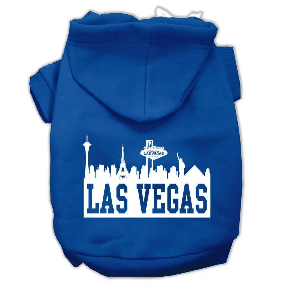 Las-Vegas-Skyline-Screen-Print-Pet-Hoodies-Blue-Size-Lg-GreatEagleInc-319763837
