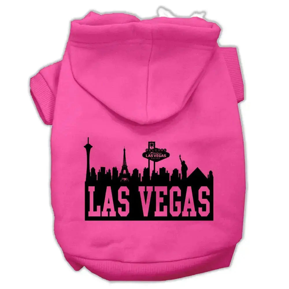 Las-Vegas-Skyline-Screen-Print-Pet-Hoodies-Bright-Pink-Size-Med-GreatEagleInc-318636477