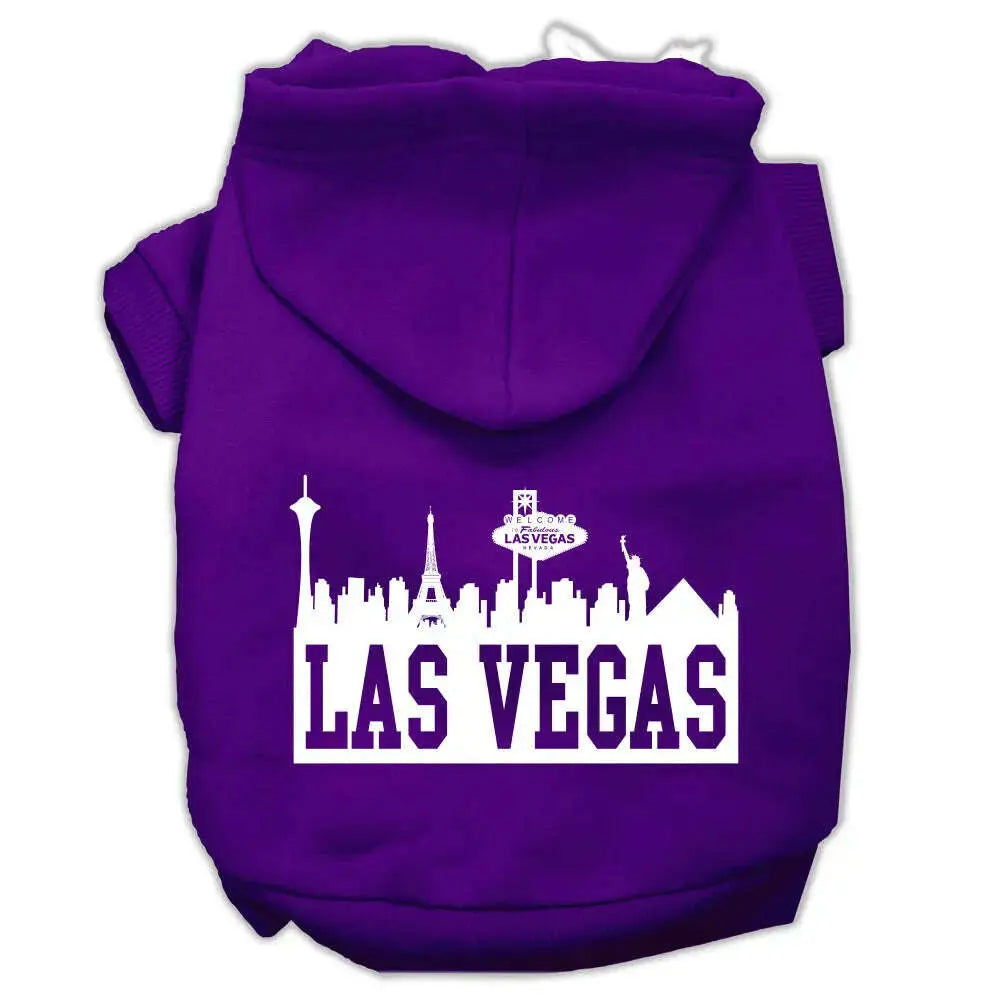 Las-Vegas-Skyline-Screen-Print-Pet-Hoodies-Purple-Size-Lg-GreatEagleInc-318636397
