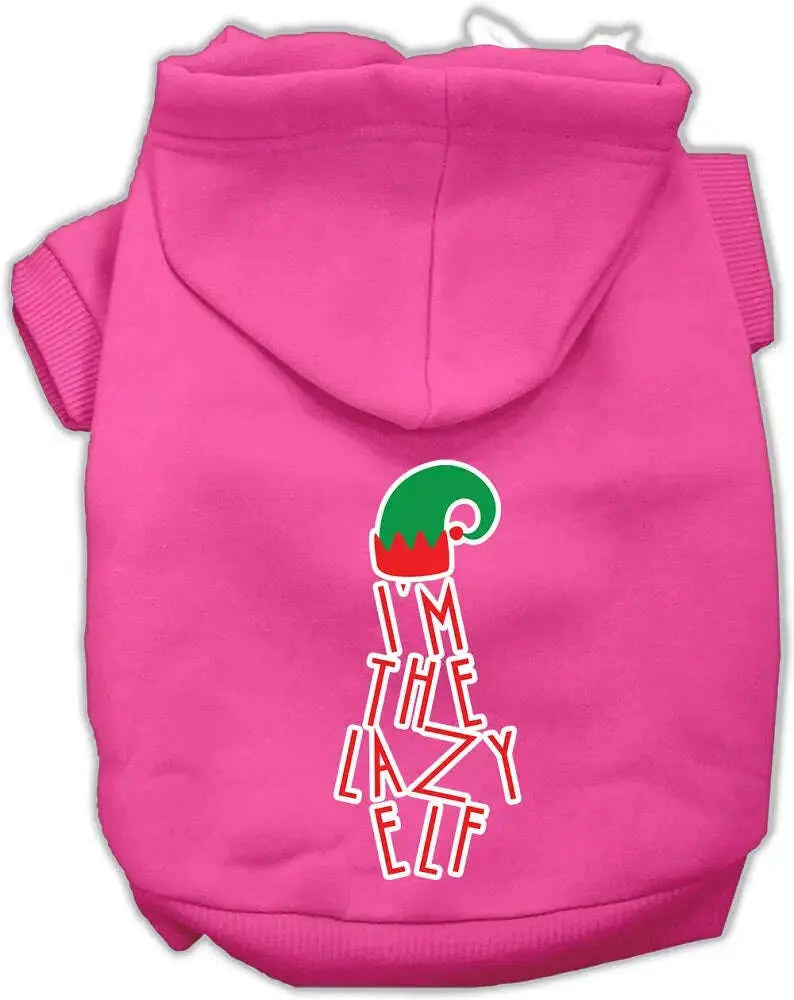 Lazy-Elf-Screen-Print-Pet-Hoodie-Bright-Pink-Lg-GreatEagleInc-333731414