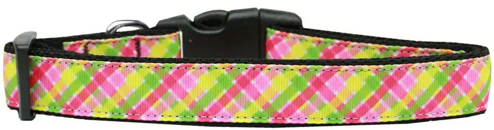 Lemondrop-Plaid-Nylon-Dog-Collar-Sm-GreatEagleInc-318927433