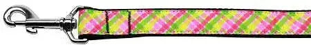 Lemondrop-Plaid-Nylon-Dog-Leash-5-8-Inch-Wide-6ft-Long-GreatEagleInc-318927356
