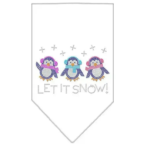 Let-It-Snow-Penguins-Rhinestone-Bandana-White-Large-GreatEagleInc-319042075
