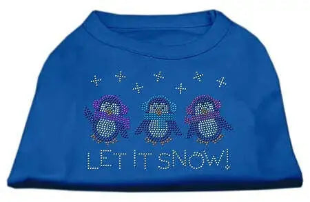 Let-It-Snow-Penguins-Rhinestone-Shirt-Blue-Xxl-GreatEagleInc-319852061