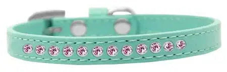Light-Pink-Crystal-Size-14-Aqua-Puppy-Collar-GreatEagleInc-333854984