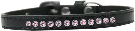 Light-Pink-Crystal-Size-16-Black-Puppy-Collar-GreatEagleInc-333866281