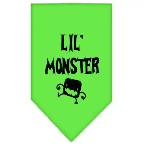 Lil-Monster-Screen-Print-Bandana-Lime-Green-Small-GreatEagleInc-318938450