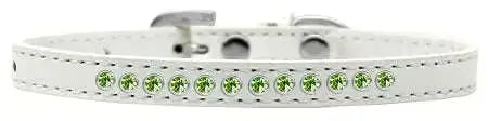 Lime-Green-Crystal-Size-10-White-Puppy-Collar-GreatEagleInc-333852941