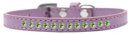 Lime-Green-Crystal-Size-12-Lavender-Puppy-Collar-GreatEagleInc-318577821