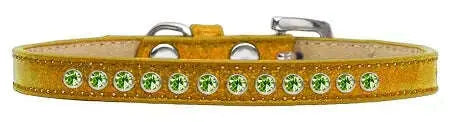 Lime-Green-Crystal-Size-14-Gold-Puppy-Ice-Cream-Collar-GreatEagleInc-319619952