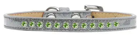 Lime-Green-Crystal-Size-8-Silver-Puppy-Ice-Cream-Collar-GreatEagleInc-319617661
