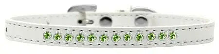 Lime-Green-Crystal-Size-8-White-Puppy-Collar-GreatEagleInc-333852764
