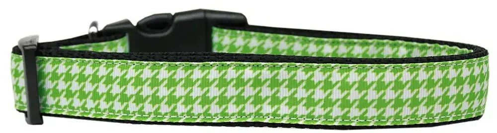 Lime-Green-Houndstooth-Nylon-Dog-Collar-Xl-GreatEagleInc-320012220