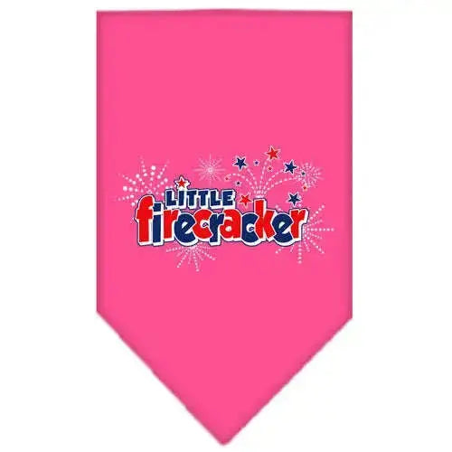 Little-Firecracker-Screen-Print-Bandana-Bright-Pink-Large-GreatEagleInc-318939268
