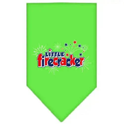 Little-Firecracker-Screen-Print-Bandana-Lime-Green-Small-GreatEagleInc-318940656