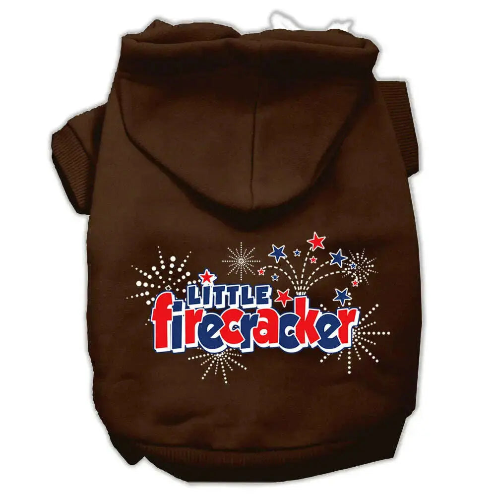 Little-Firecracker-Screen-Print-Pet-Hoodies-Brown-Size-Lg-GreatEagleInc-319417316