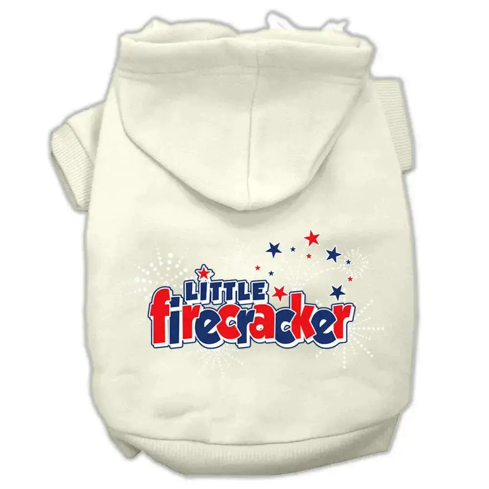 Little-Firecracker-Screen-Print-Pet-Hoodies-Cream-Size-L-GreatEagleInc-319417276