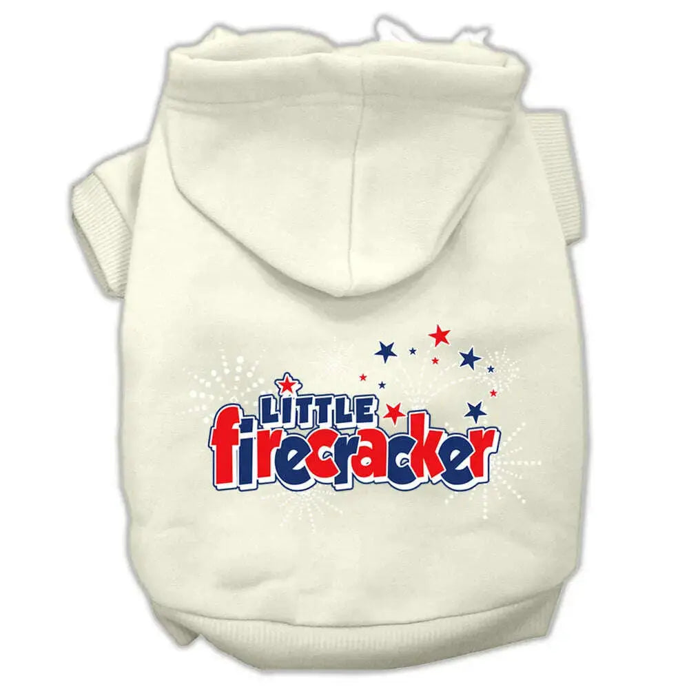 Little-Firecracker-Screen-Print-Pet-Hoodies-Cream-Size-M-GreatEagleInc-319416284