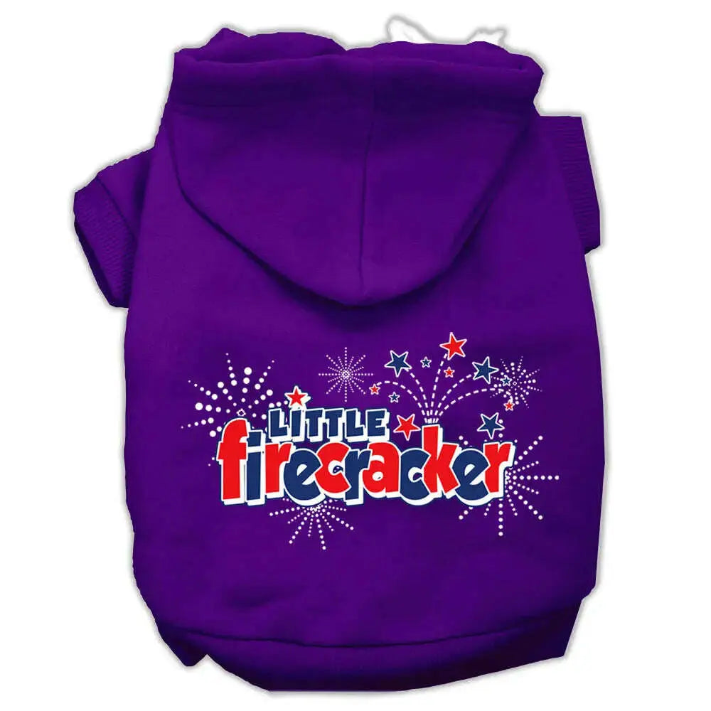 Little-Firecracker-Screen-Print-Pet-Hoodies-Purple-Size-M-GreatEagleInc-319415979