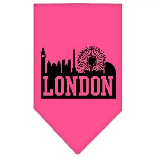 London-Skyline-Screen-Print-Bandana-Bright-Pink-Small-GreatEagleInc-318502032
