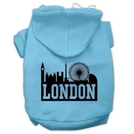 London-Skyline-Screen-Print-Pet-Hoodies-Baby-Blue-Size-Lg-GreatEagleInc-318636640