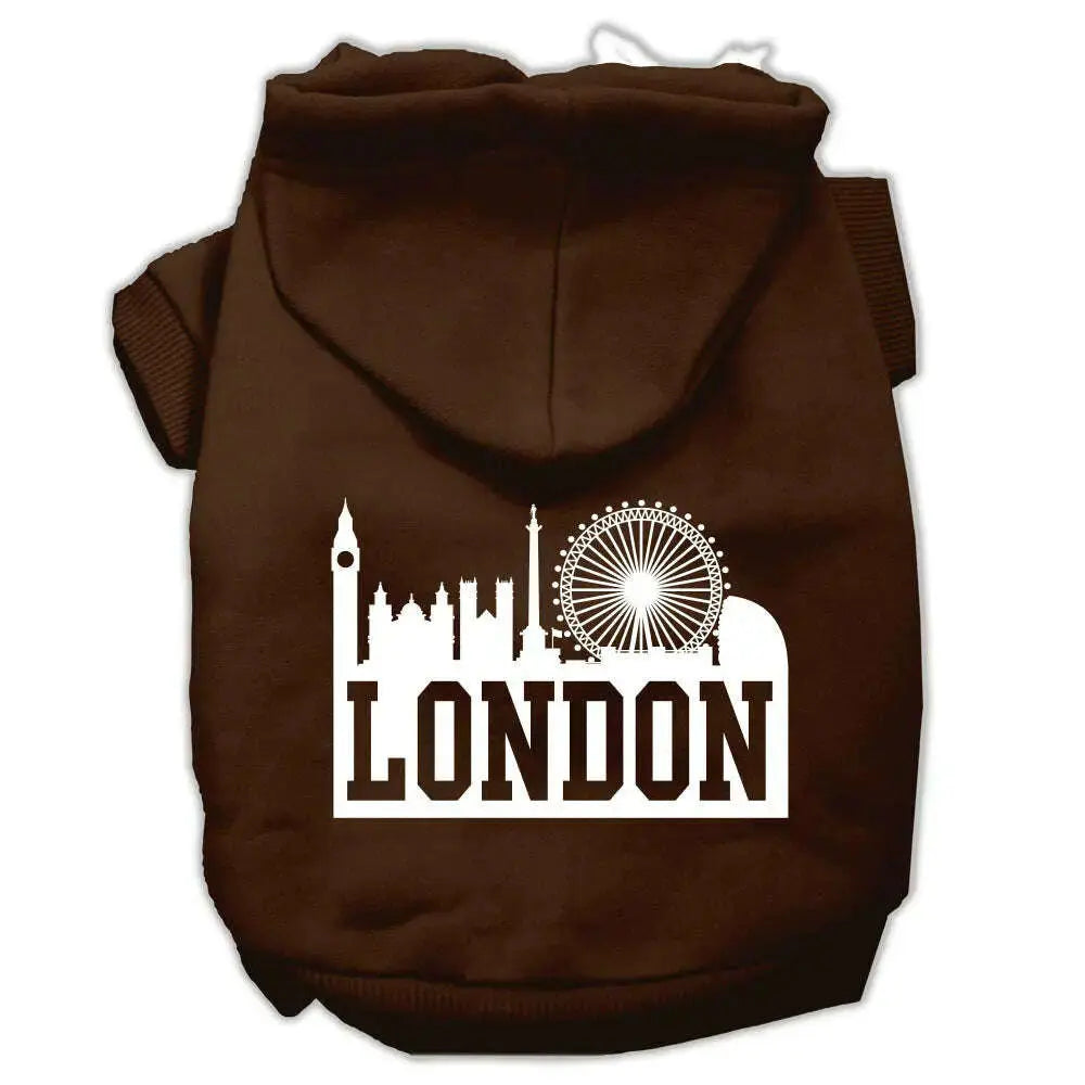 London-Skyline-Screen-Print-Pet-Hoodies-Brown-Size-Xl-GreatEagleInc-319668655