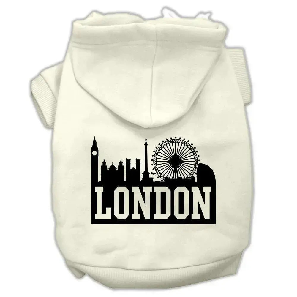 London-Skyline-Screen-Print-Pet-Hoodies-Cream-Size-Xxl-GreatEagleInc-318636987