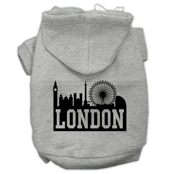 London-Skyline-Screen-Print-Pet-Hoodies-Grey-Size-Xs-GreatEagleInc-319667625