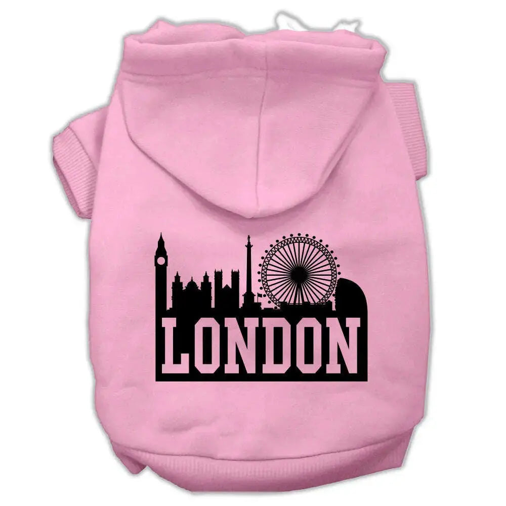 London-Skyline-Screen-Print-Pet-Hoodies-Light-Pink-Size-Xs-GreatEagleInc-319667527