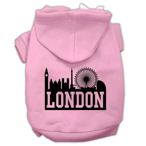 London-Skyline-Screen-Print-Pet-Hoodies-Light-Pink-Size-Xxxl-GreatEagleInc-319665995