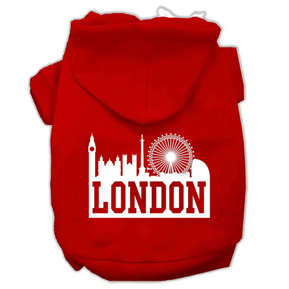 London-Skyline-Screen-Print-Pet-Hoodies-Red-Size-Med-GreatEagleInc-319670044