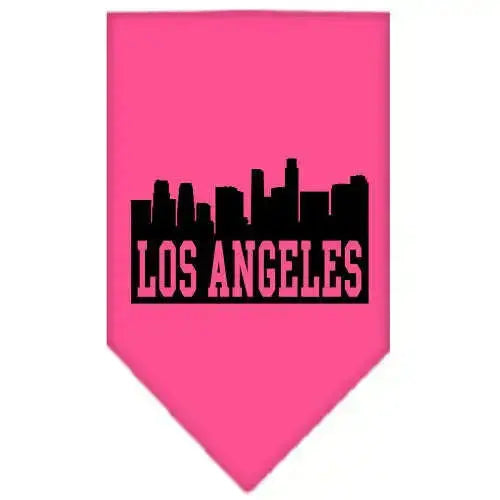 Los-Angeles-Skyline-Screen-Print-Bandana-Bright-Pink-Large-GreatEagleInc-319143844